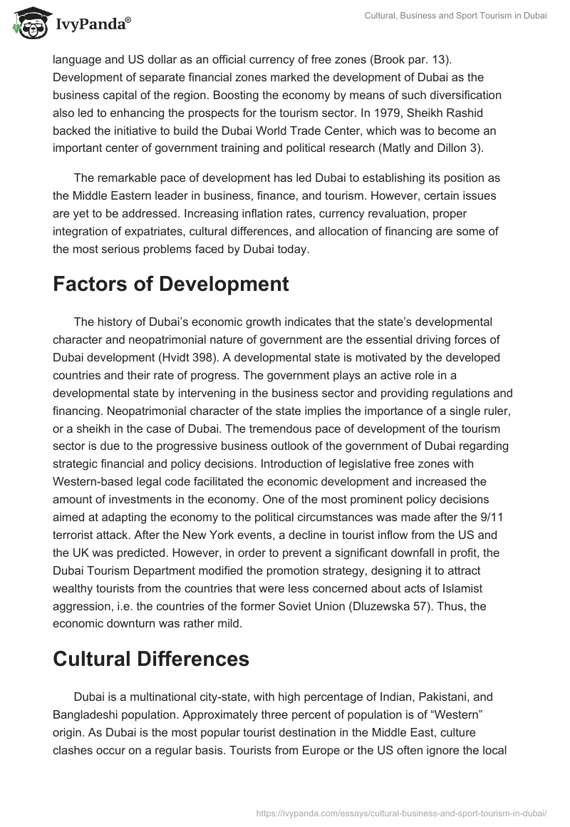 Cultural, Business and Sport Tourism in Dubai. Page 2