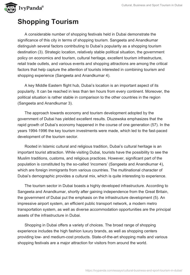 Cultural, Business and Sport Tourism in Dubai. Page 5