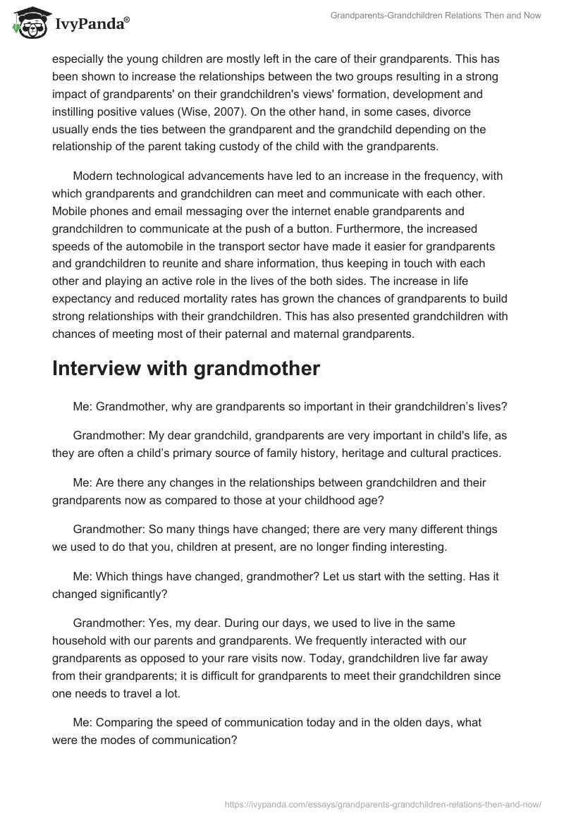 Grandparents-Grandchildren Relations Then and Now. Page 5