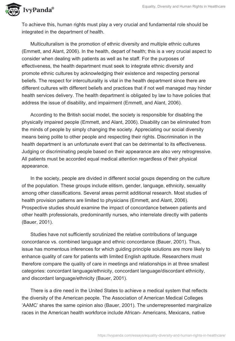 Equality, Diversity and Human Rights in Healthcare. Page 2