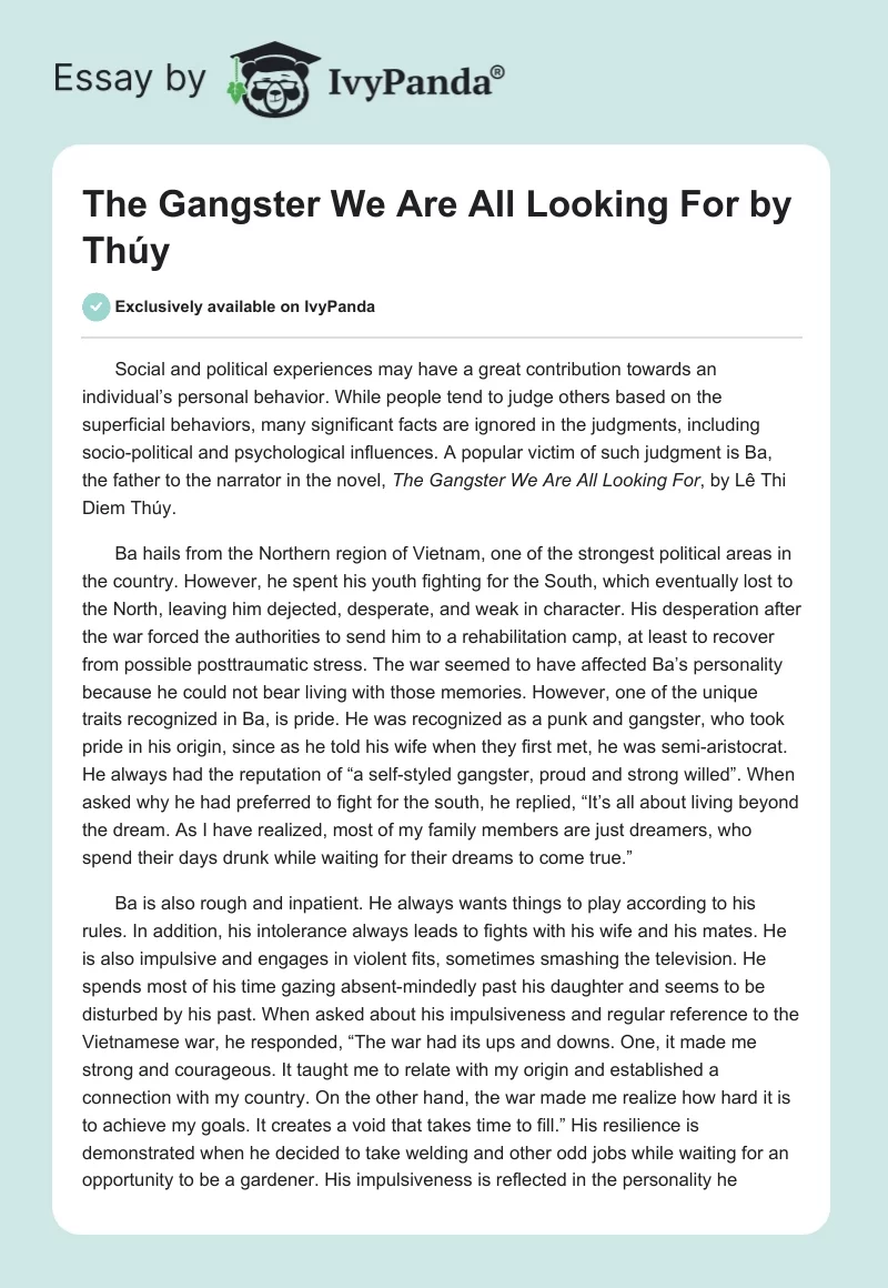 "The Gangster We Are All Looking For" by Thúy. Page 1
