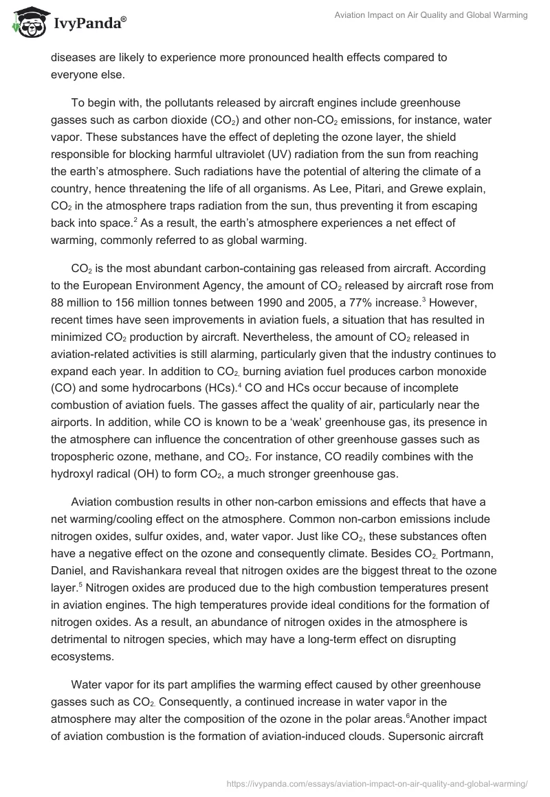 Aviation Impact on Air Quality and Global Warming. Page 2