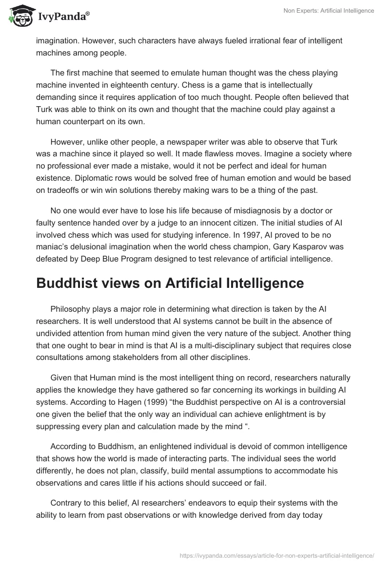 Non Experts: Artificial Intelligence. Page 3