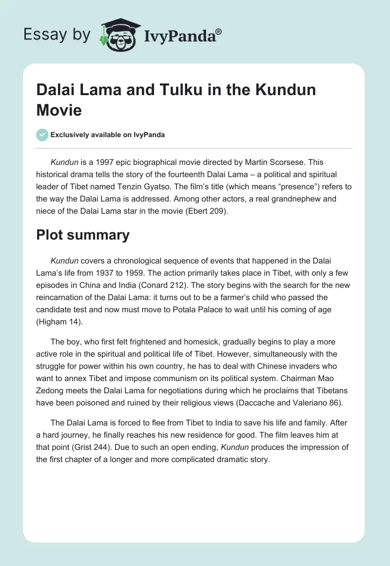 Dalai Lama and Tulku in the "Kundun" Movie. Page 1