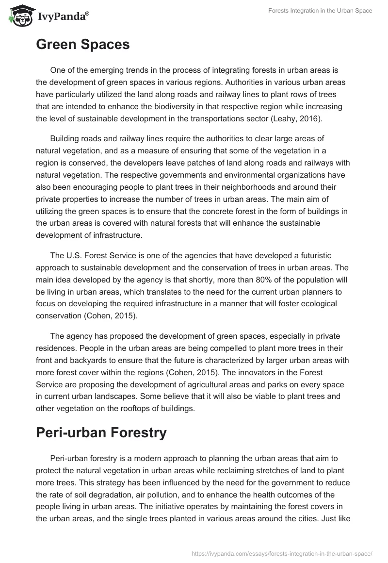 Forests Integration in the Urban Space. Page 2