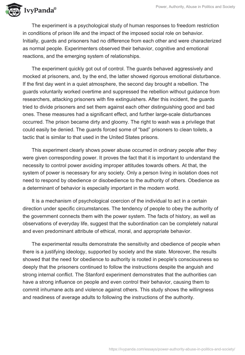 Power, Authority, Abuse in Politics and Society. Page 2