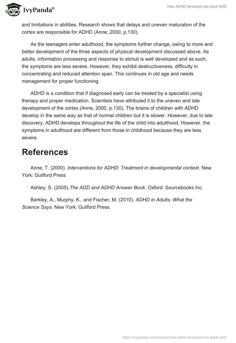How ADHD Develops Into Adult ADD. Page 3