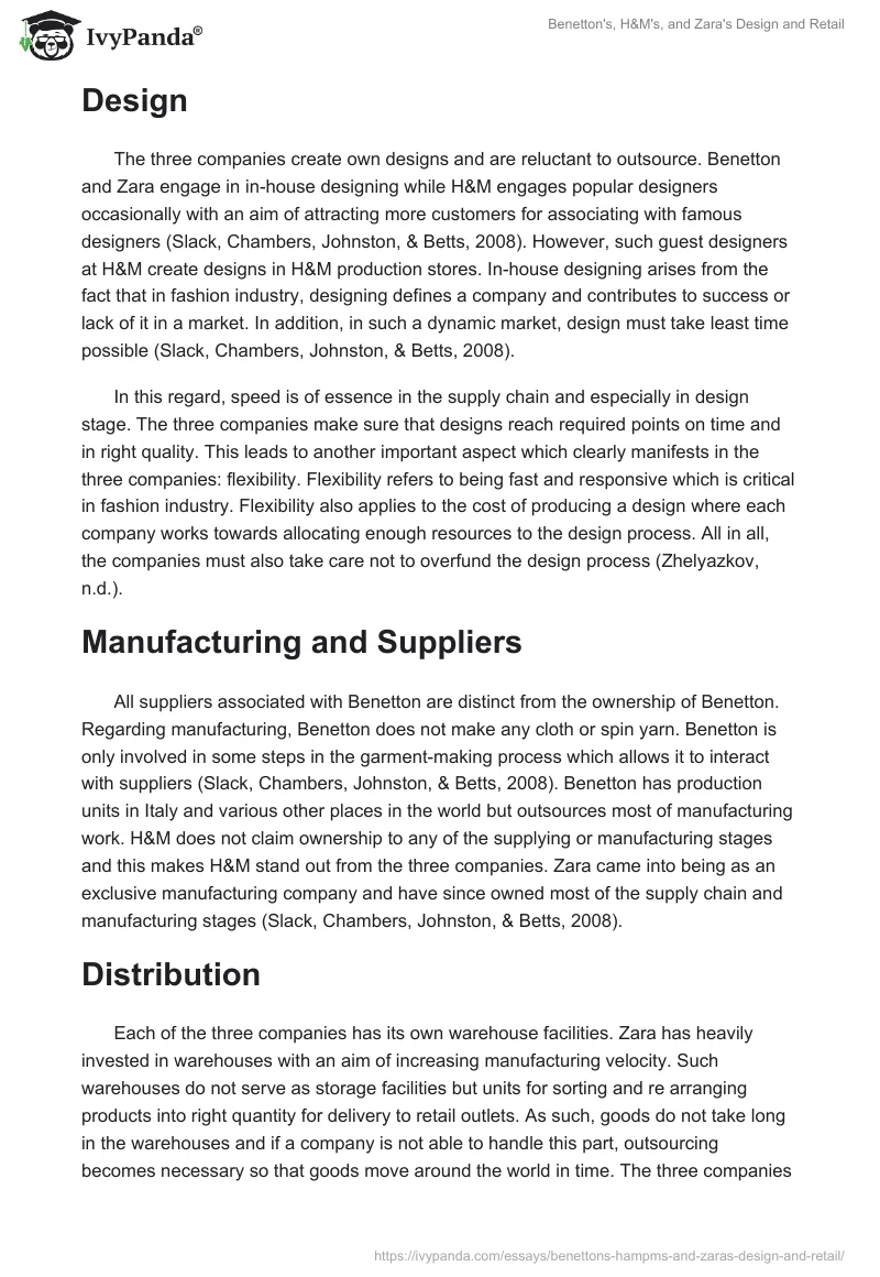 Benetton's, H&M's, and Zara's Design and Retail. Page 2