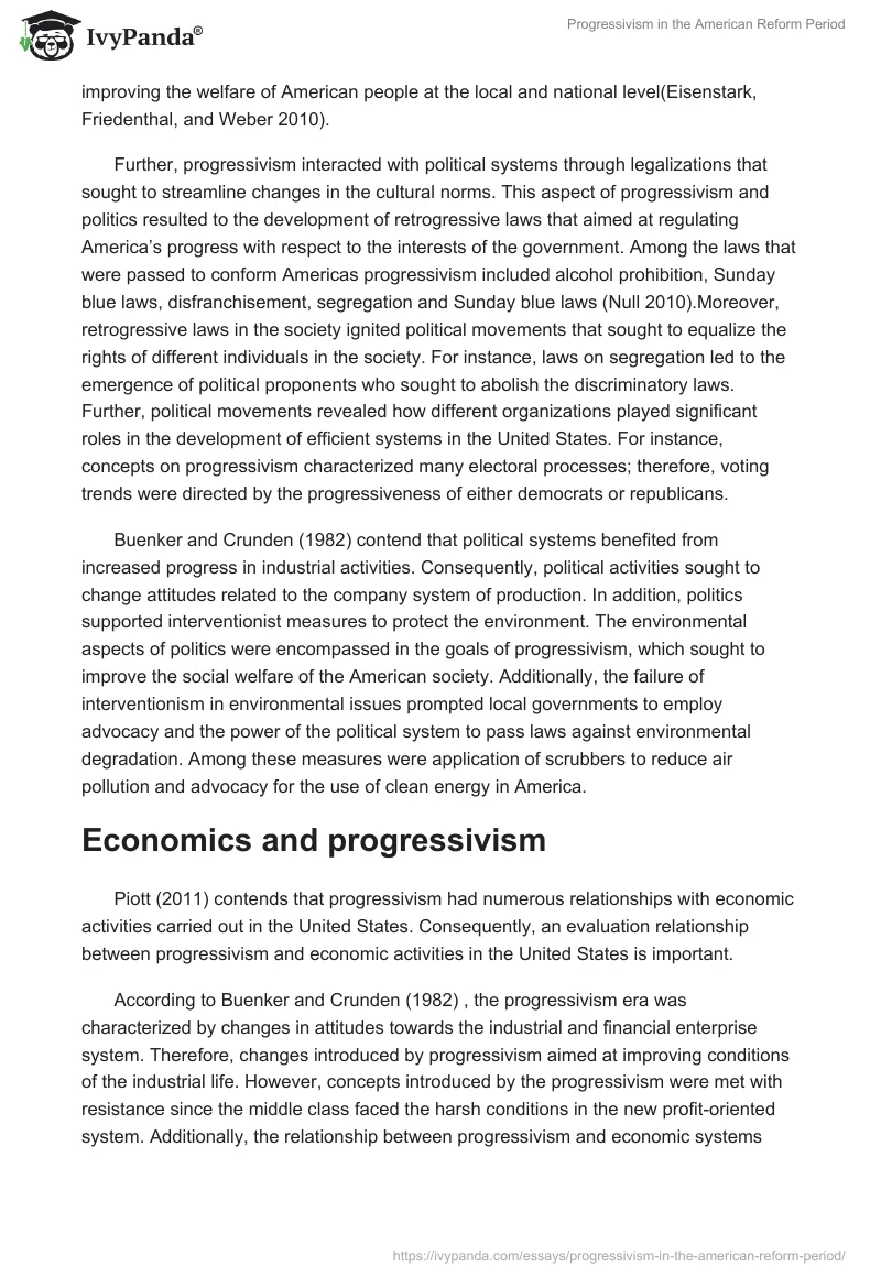 Progressivism in the American Reform Period. Page 2