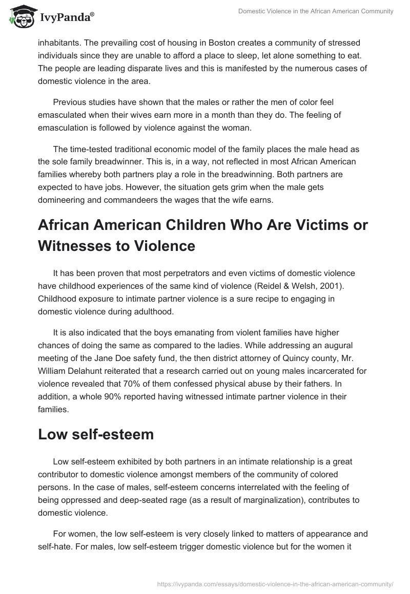 Domestic Violence in the African American Community. Page 5