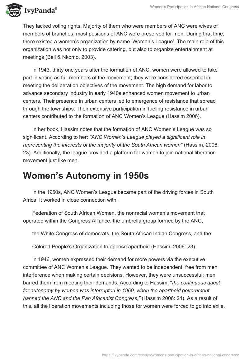 Women's Participation in African National Congress. Page 2