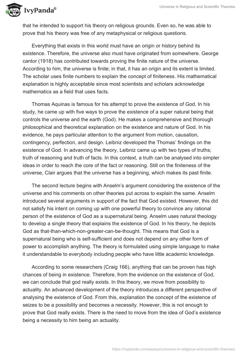 Universe in Religious and Scientific Theories. Page 2