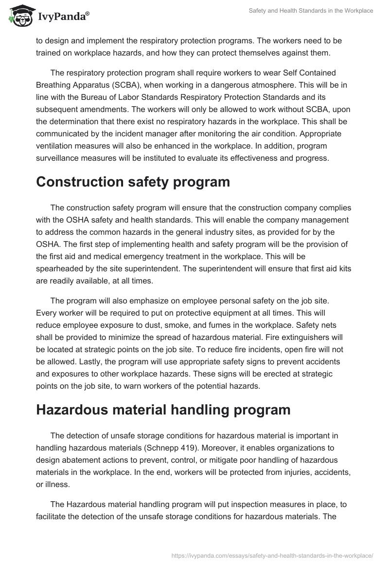 Safety and Health Standards in the Workplace. Page 2