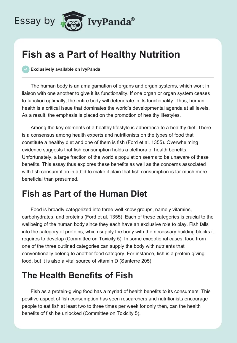 Fish as a Part of Healthy Nutrition. Page 1