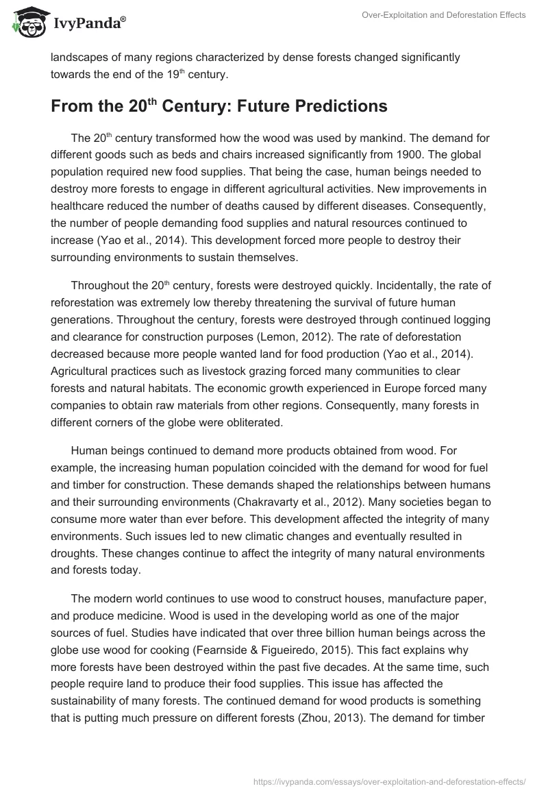 Over-Exploitation and Deforestation Effects. Page 4