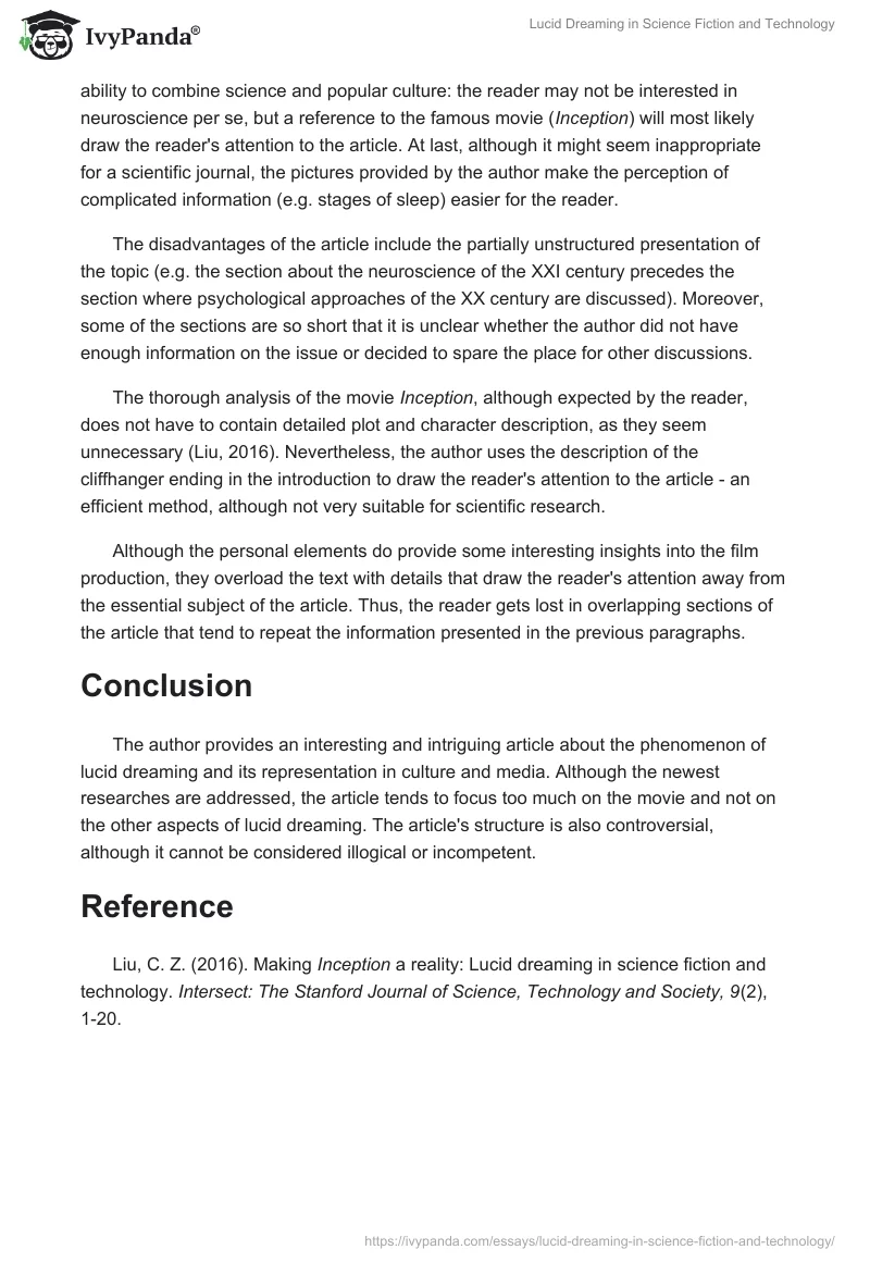 Lucid Dreaming in Science Fiction and Technology. Page 2