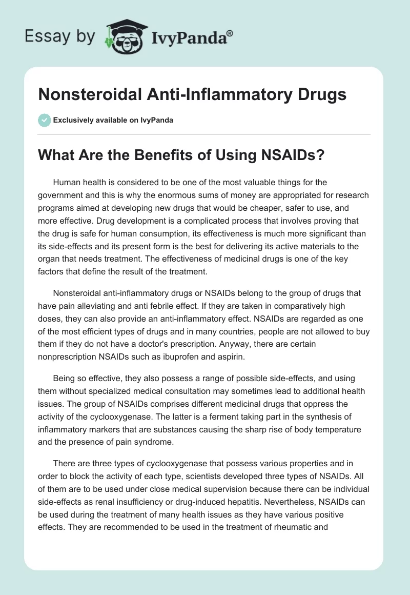 Nonsteroidal Anti-Inflammatory Drugs. Page 1
