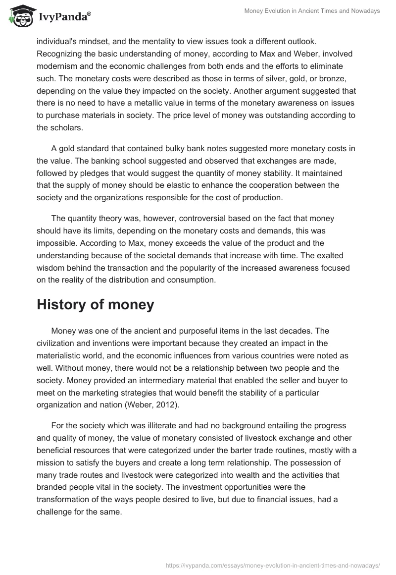 Money Evolution in Ancient Times and Nowadays. Page 2