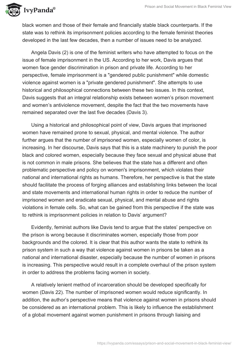 Prison and Social Movement in Black Feminist View. Page 2