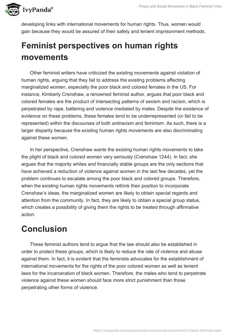 Prison and Social Movement in Black Feminist View. Page 3
