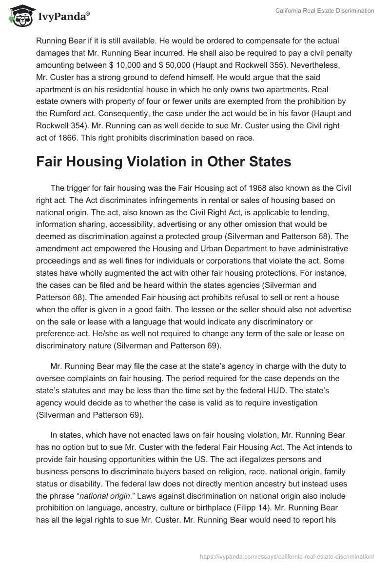 California Real Estate Discrimination. Page 2