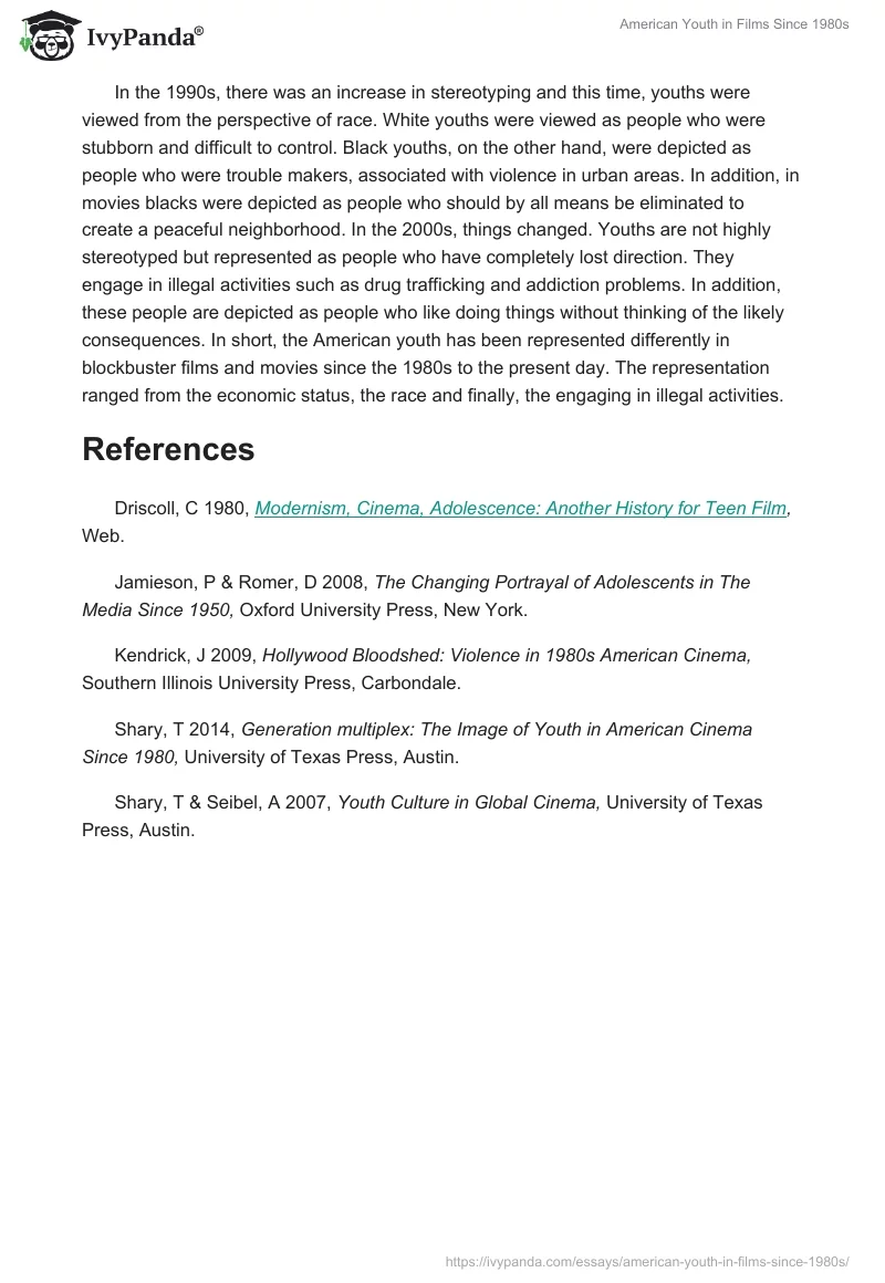 American Youth in Films Since 1980s. Page 5