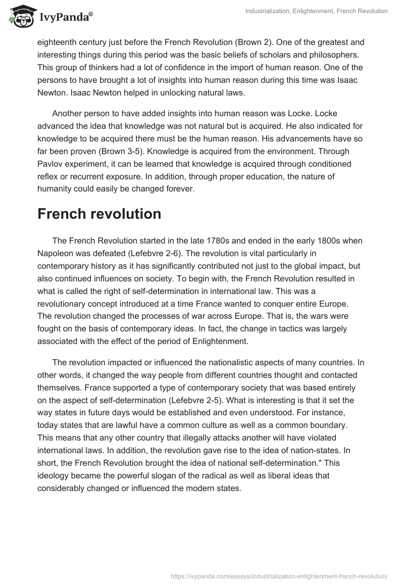 Industrialization, Enlightenment, French Revolution. Page 2