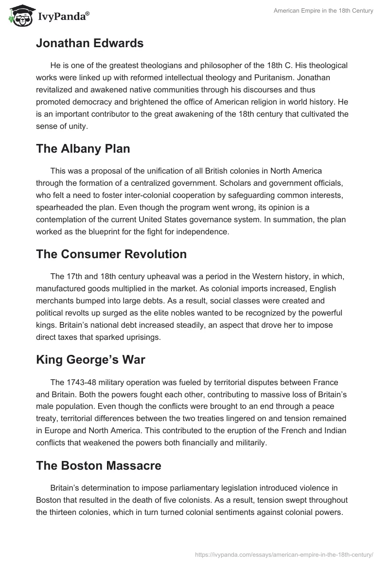American Empire in the 18th Century. Page 3