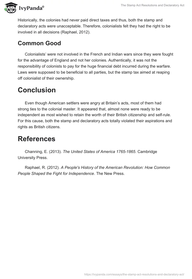 The Stamp Act Resolutions and Declaratory Act. Page 3