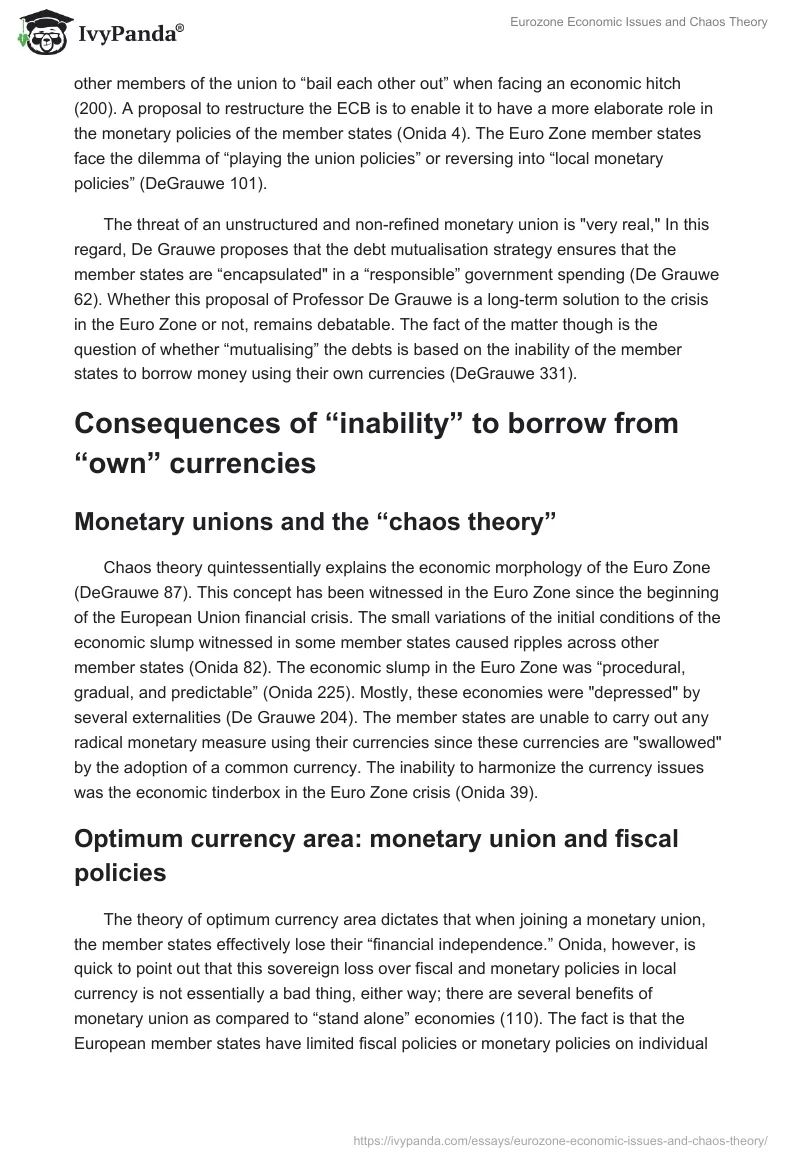 Eurozone Economic Issues and Chaos Theory. Page 2