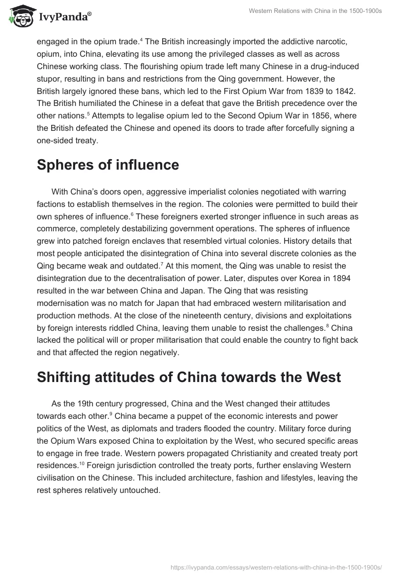 Western Relations with China in the 1500-1900s. Page 2