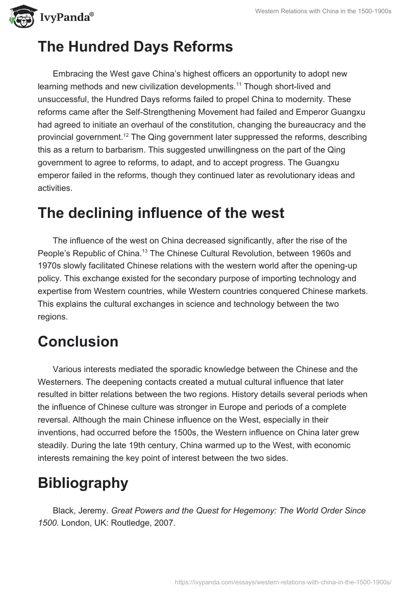 Western Relations with China in the 1500-1900s. Page 3