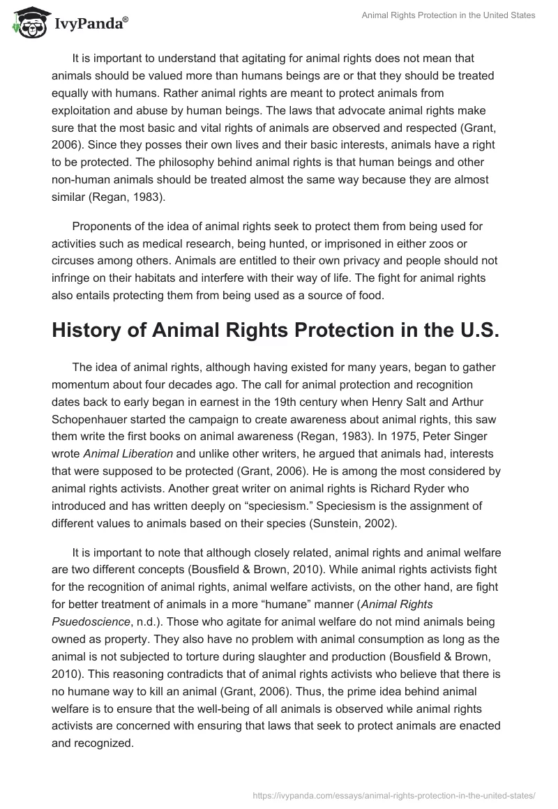 Animal Rights Protection in the United States. Page 2