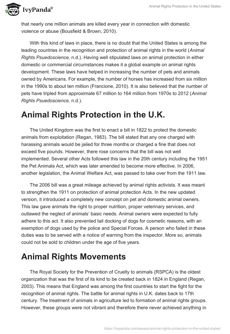 Animal Rights Protection in the United States. Page 4