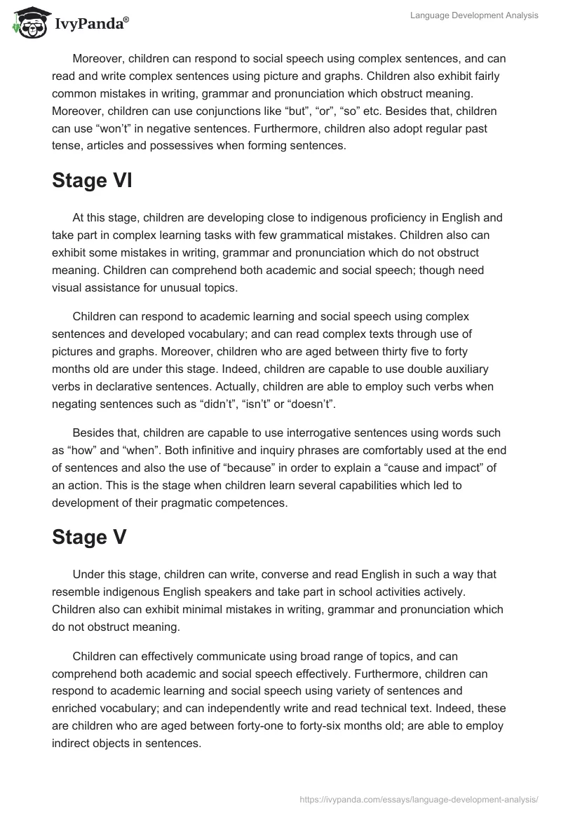 Language Development Analysis. Page 3