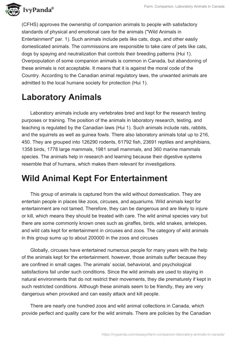 Farm, Companion, Laboratory Animals in Canada. Page 2