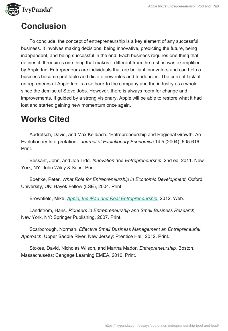 Apple Inc.'s Entrepreneurship: iPod and iPad. Page 3