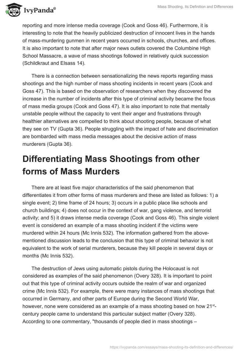Mass Shooting, Its Definition and Differences. Page 2