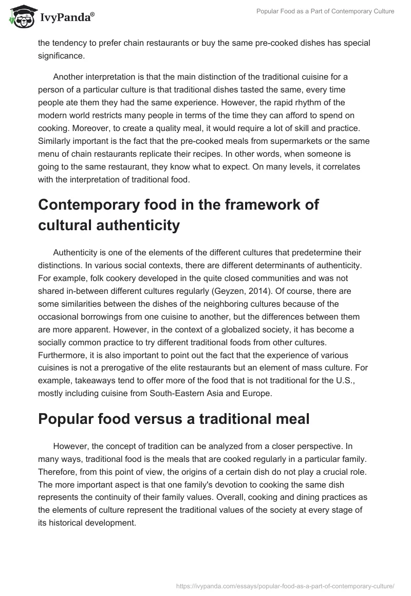 Popular Food as a Part of Contemporary Culture. Page 2
