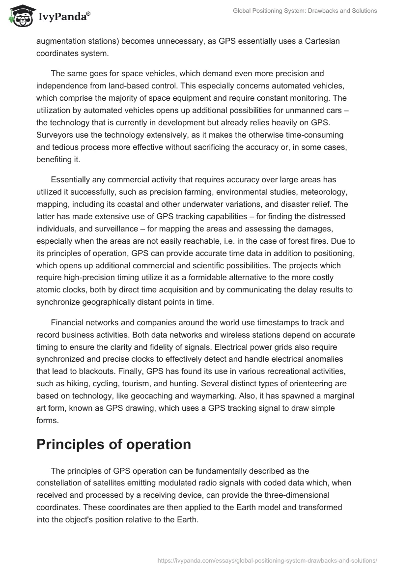 Global Positioning System: Drawbacks and Solutions. Page 3