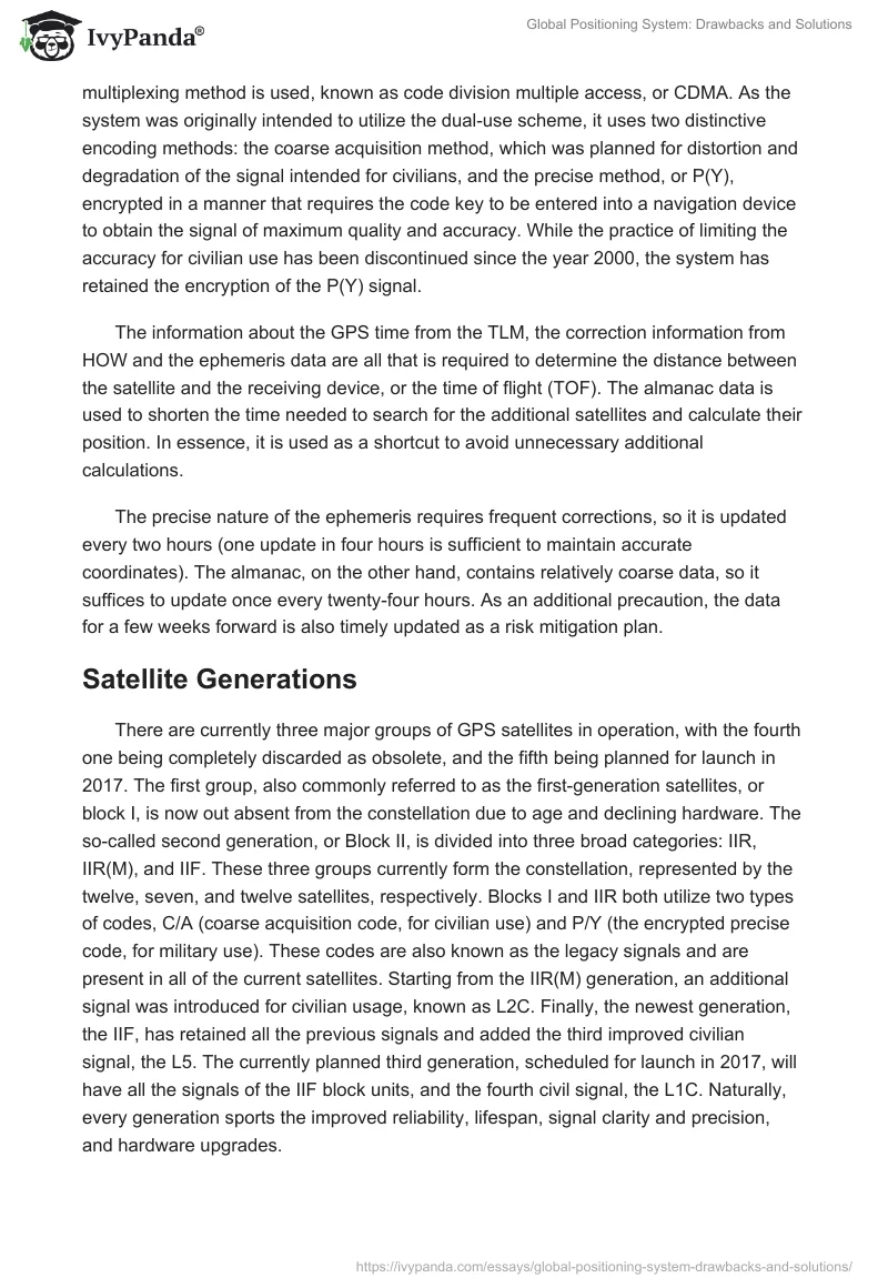 Global Positioning System: Drawbacks and Solutions. Page 5