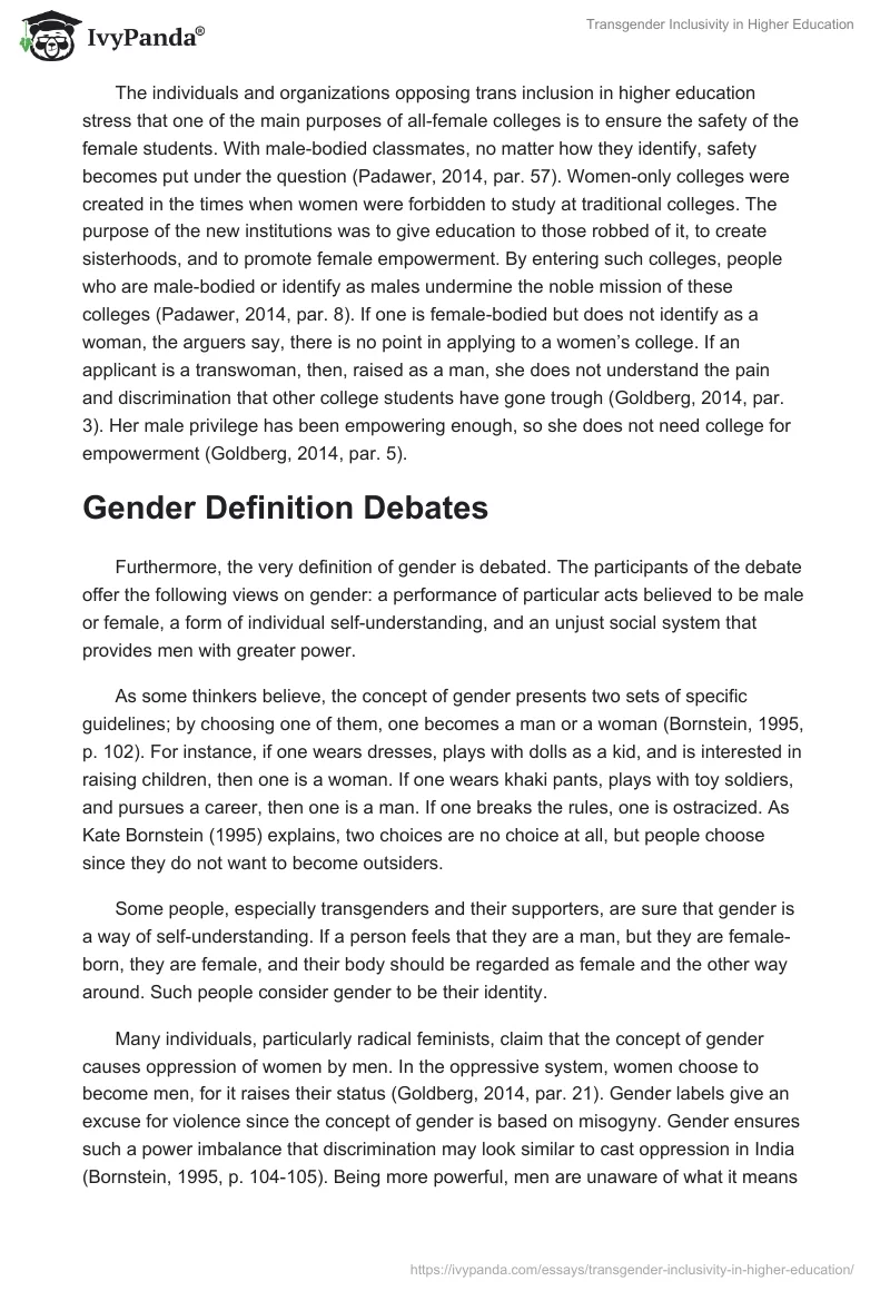 Transgender Inclusivity in Higher Education. Page 2