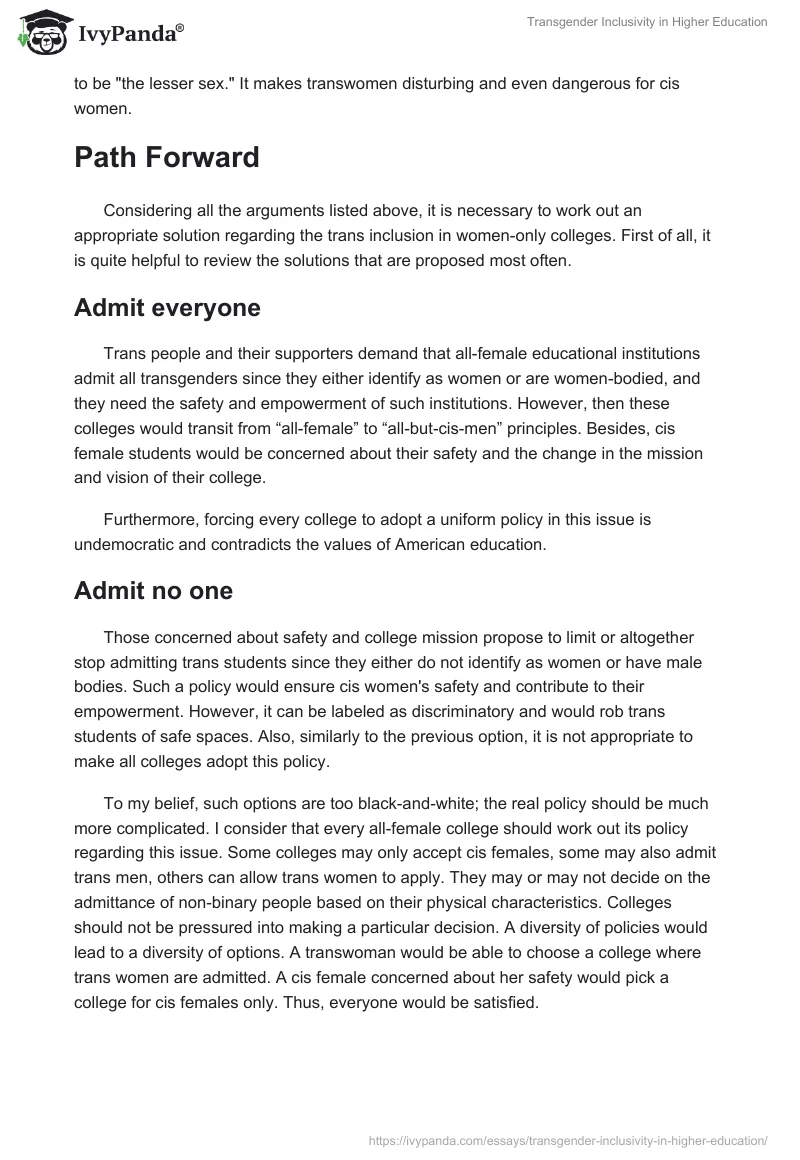 Transgender Inclusivity in Higher Education. Page 3