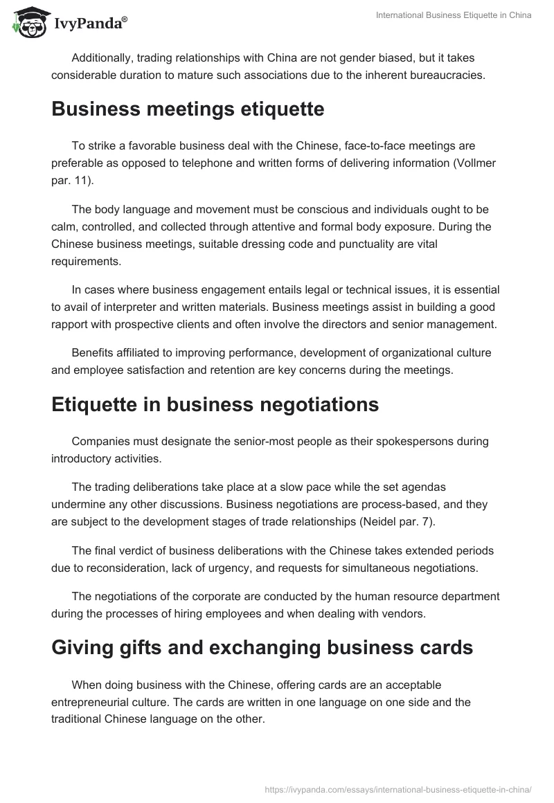 International Business Etiquette in China. Page 2