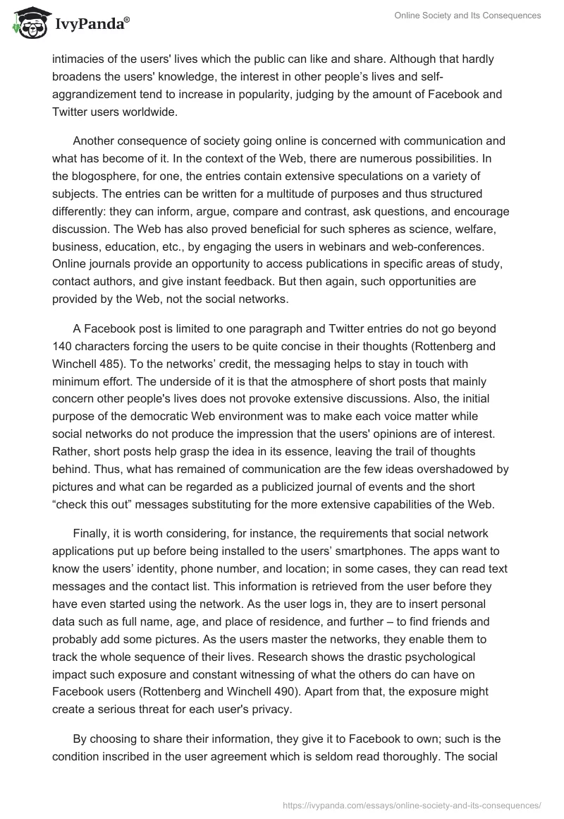 Online Society and Its Consequences. Page 3