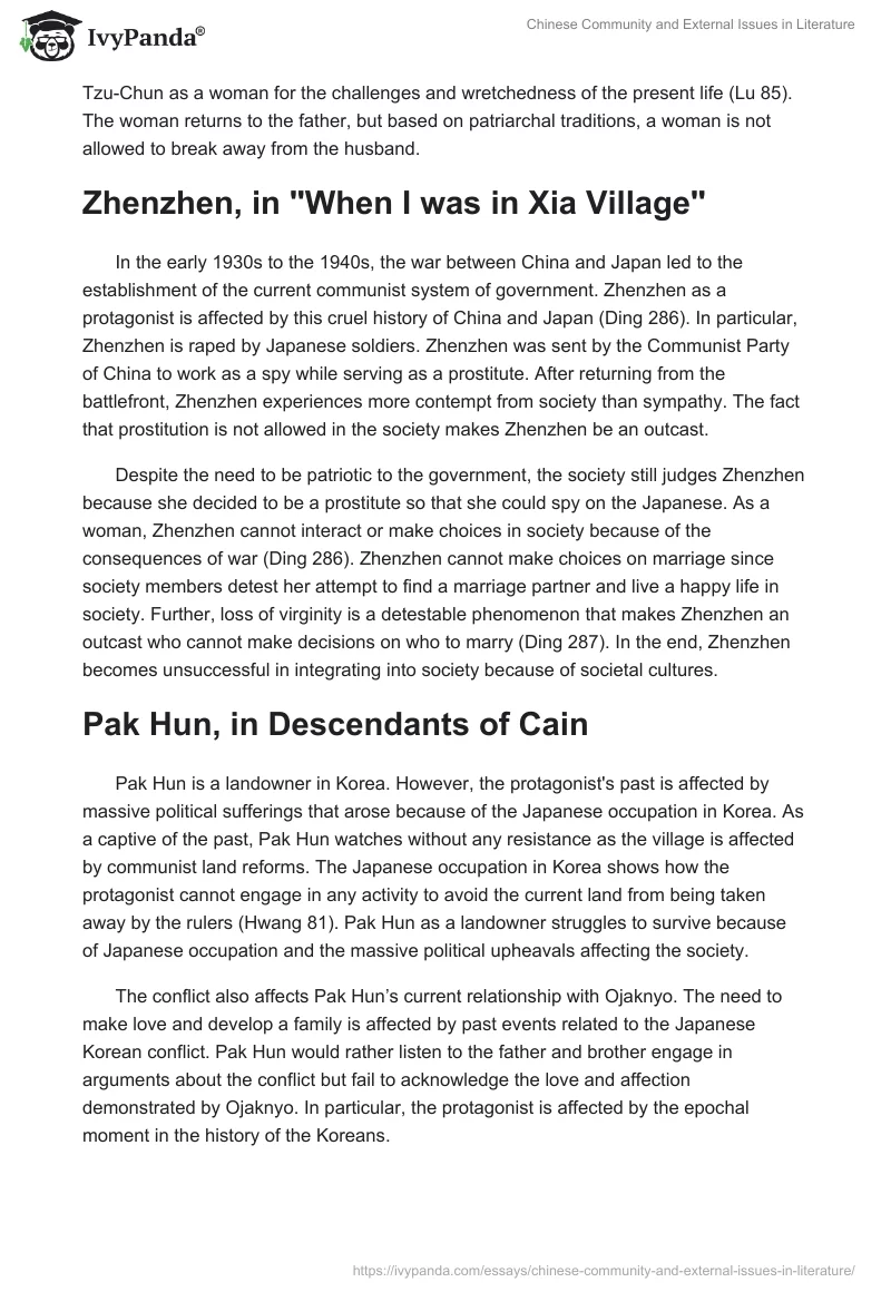 Chinese Community and External Issues in Literature. Page 2