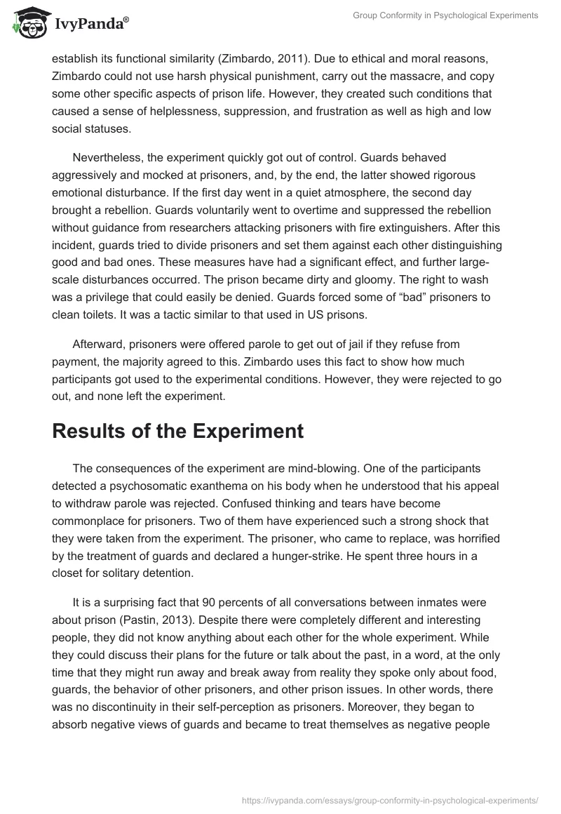 Group Conformity in Psychological Experiments. Page 2