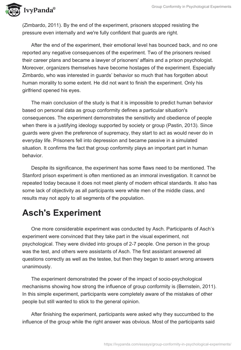 Group Conformity in Psychological Experiments. Page 3