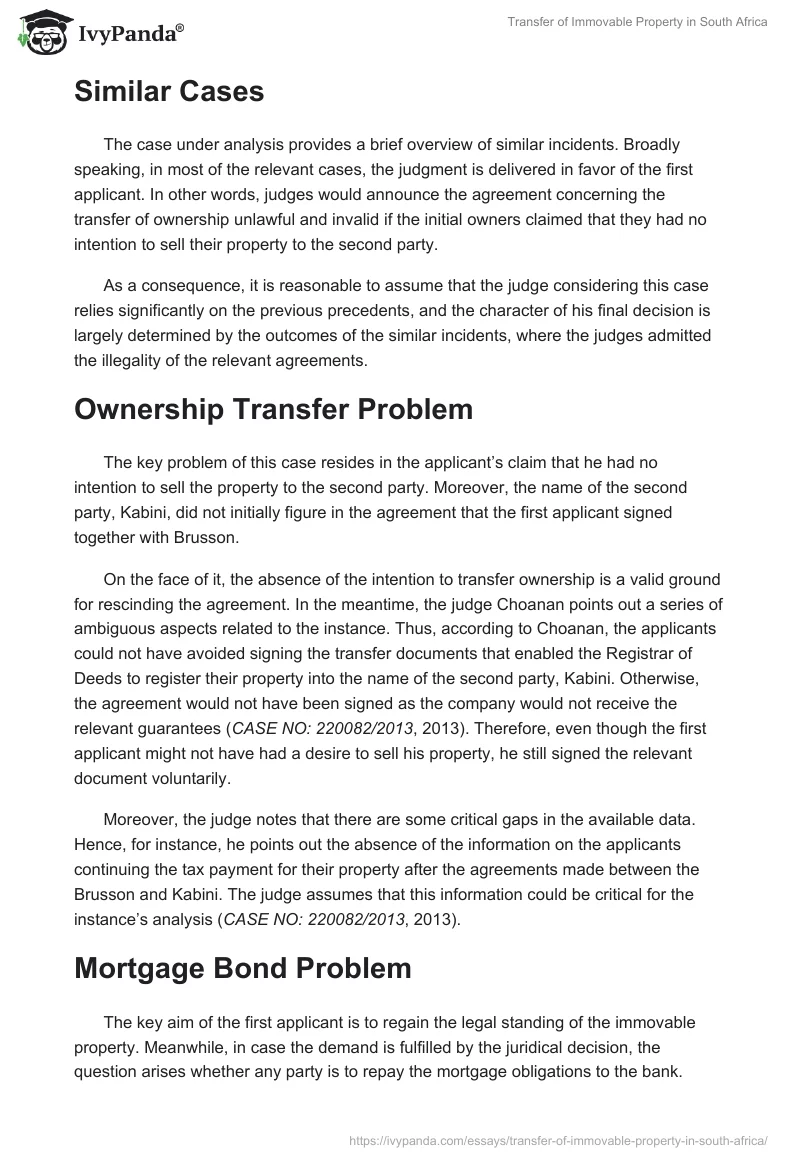 Transfer of Immovable Property in South Africa. Page 3