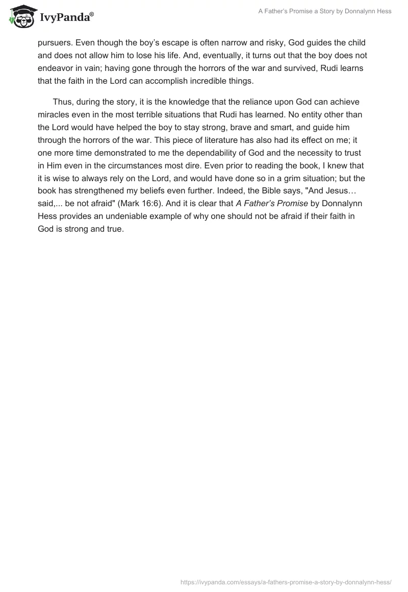 "A Father’s Promise" a Story by Donnalynn Hess. Page 2